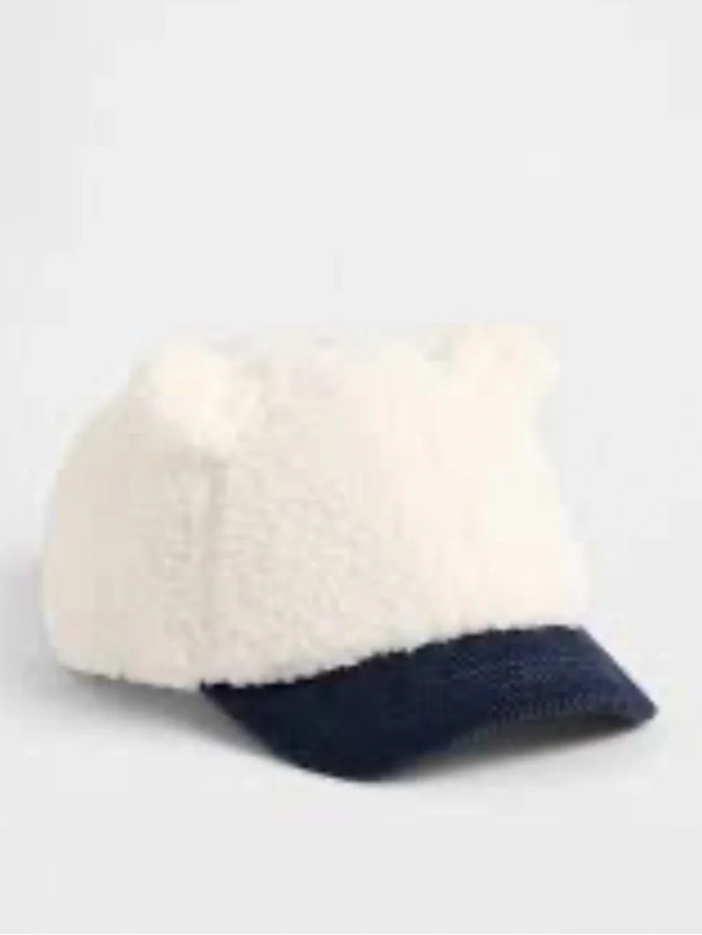 NWT toddler Sherpa Hat Navy corduroy brim bear ears. Adjustable Velcro
